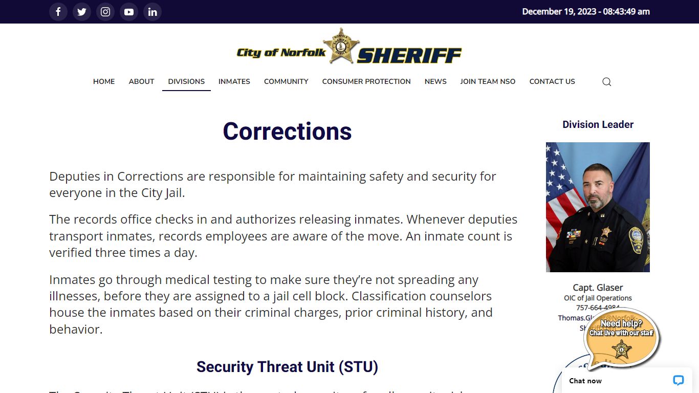 Corrections - Norfolk Sheriff